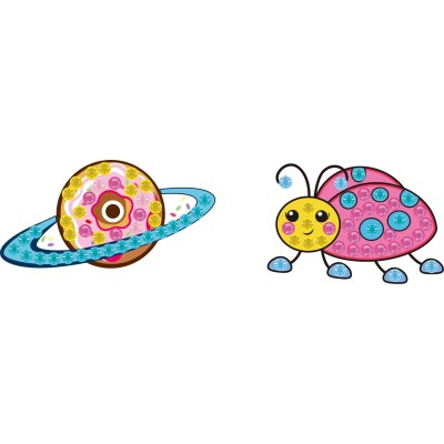 BIG DOTZ ® Stickers Pack 8 Planet Donut & Ladybeetle