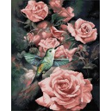Roses & Hummingbird