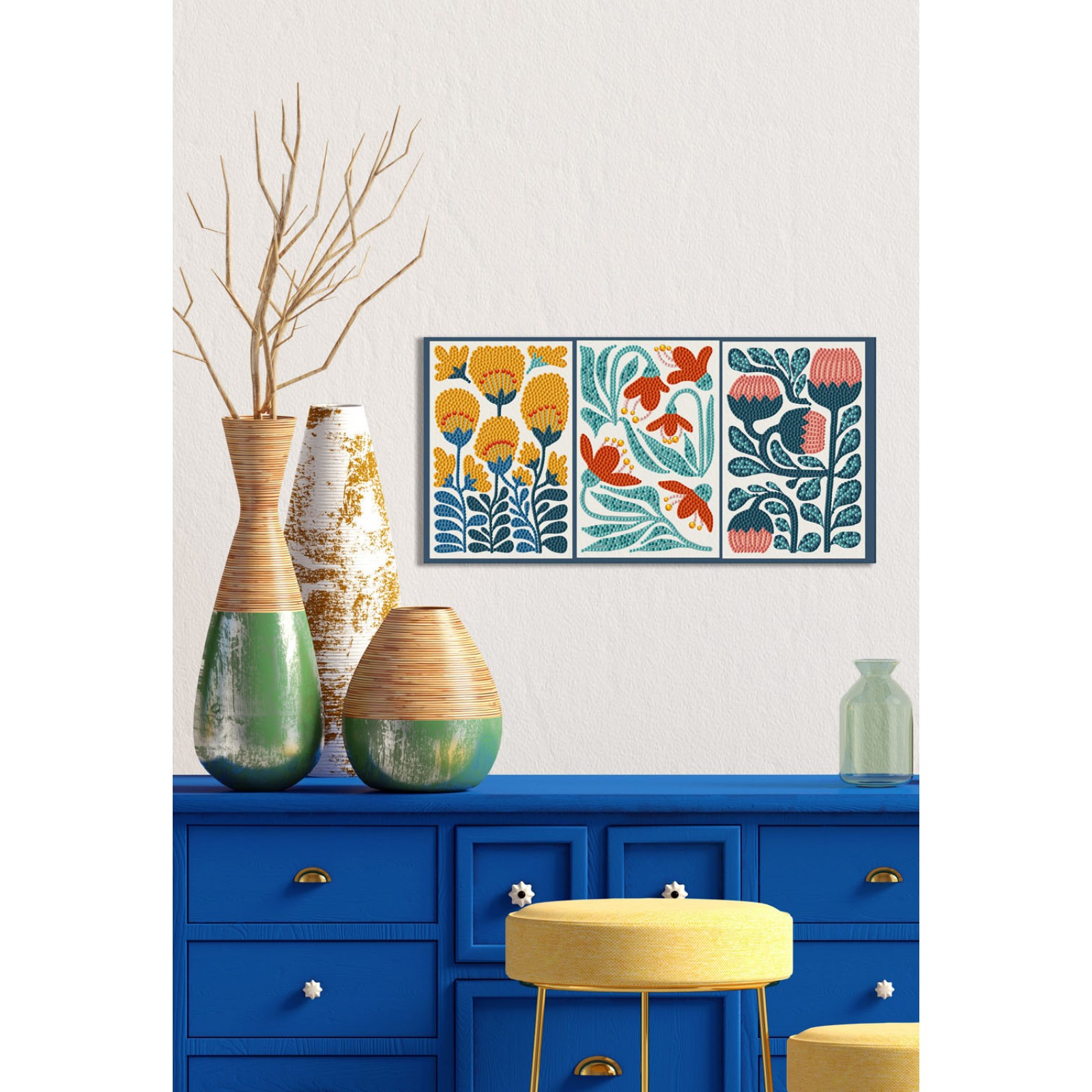 Modern Floral Triptych