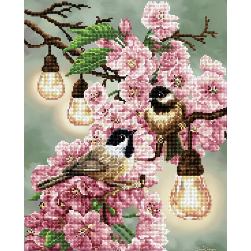 Cherry Blossoms   Chickadees