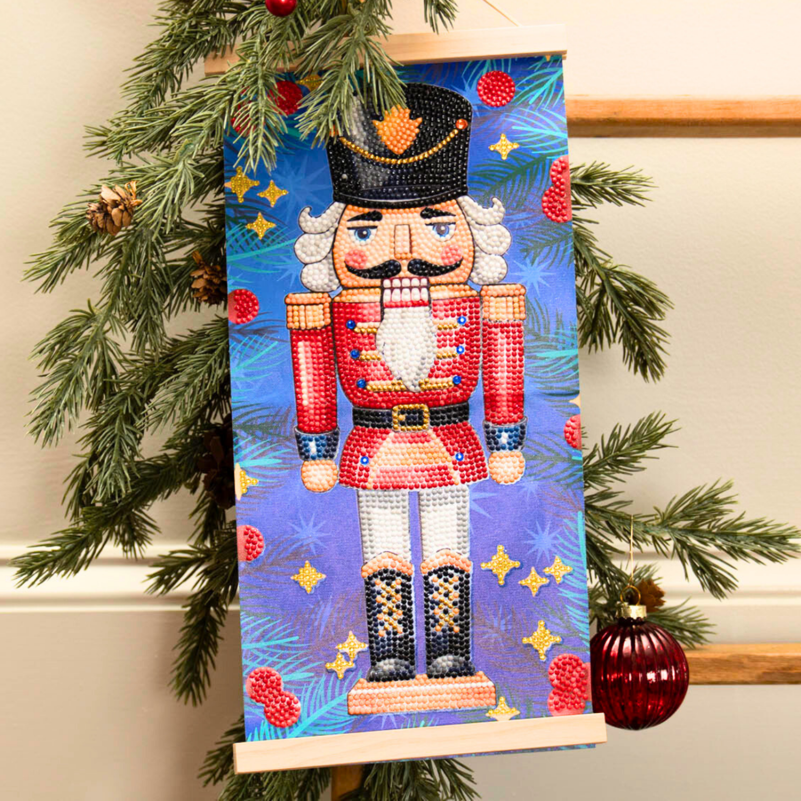 Nutcracker Wall Hanging with Wood Hangers