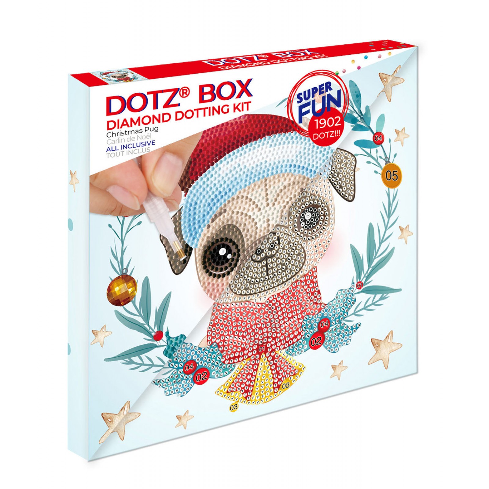 Dotz Box Christmas Pug
