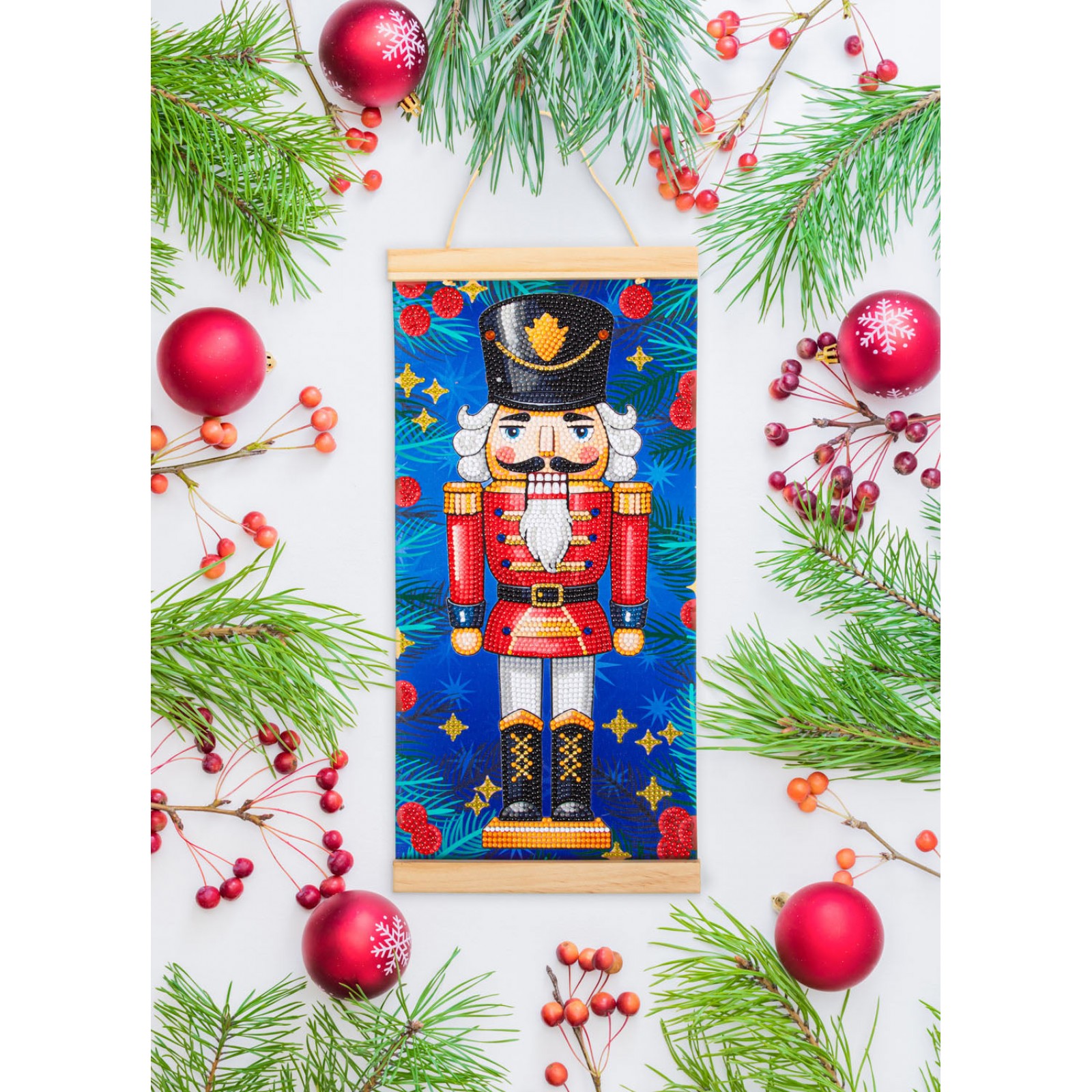Nutcracker Wall Hanging with Wood Hangers
